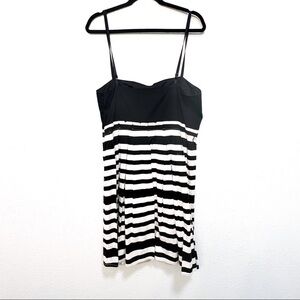 City triangles fit and flare striped dress